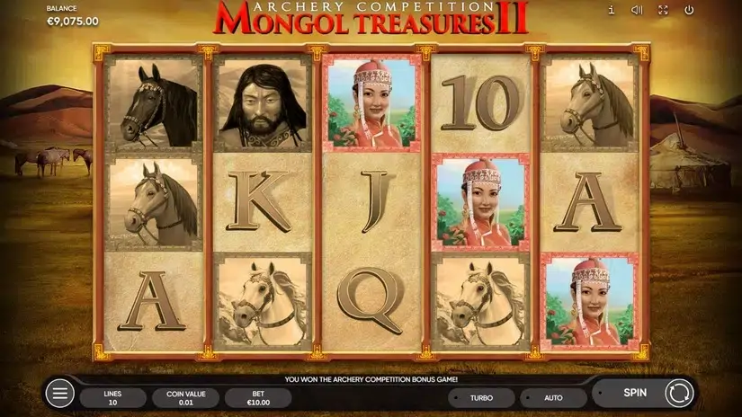 Mongol Treasures 2 Archery Competition slot screenshot 2
