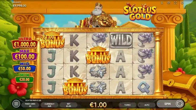 Sloteus Gold slot screenshot 2