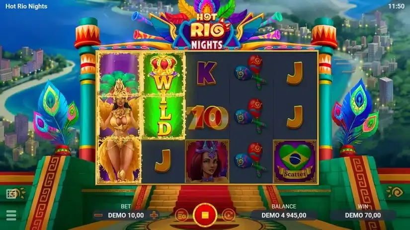 Hot Rio Nights slot screenshot 