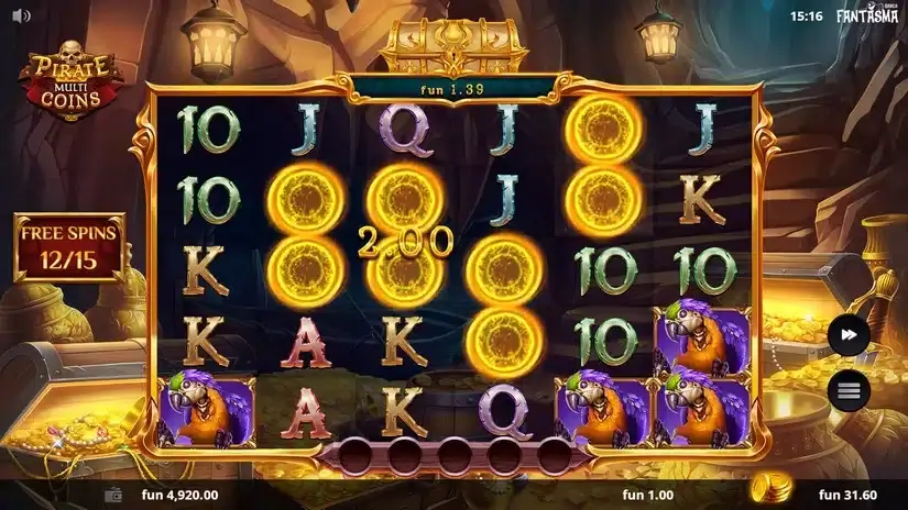Pirate Multi Coins slot screenshot 