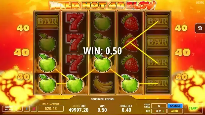 Wild Hot 40 Blow slot screenshot 3
