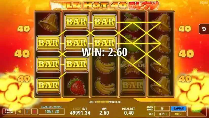 Wild Hot 40 Blow slot screenshot 