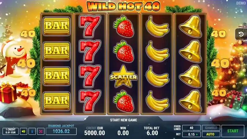 Wild Hot 40 Christmas slot screenshot 1