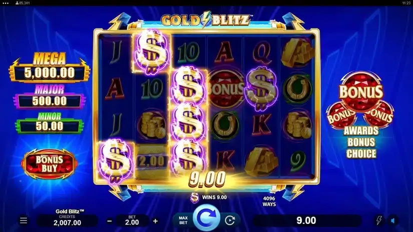 Gold Blitz slot screenshot 