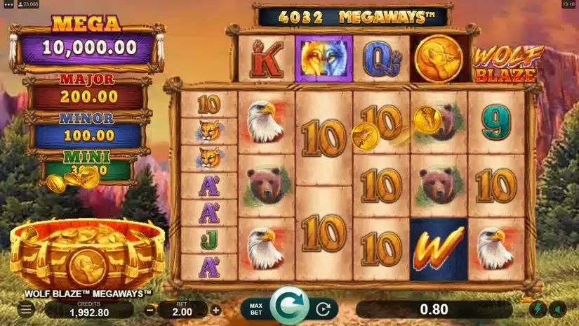 Wolf Blaze Megaways slot screenshot 2