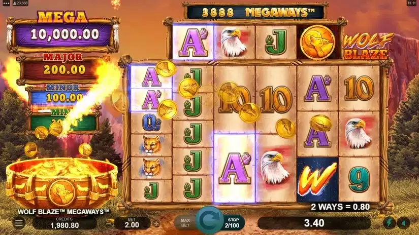 Wolf Blaze Megaways slot screenshot 4