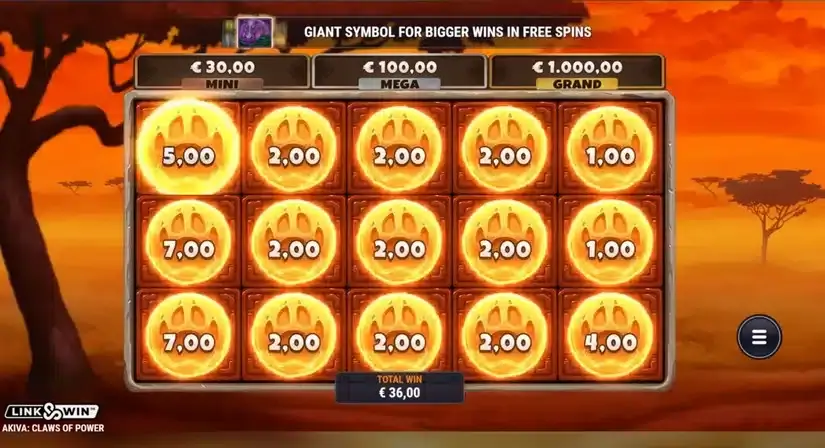 Akiva Claws of Power slot screenshot 