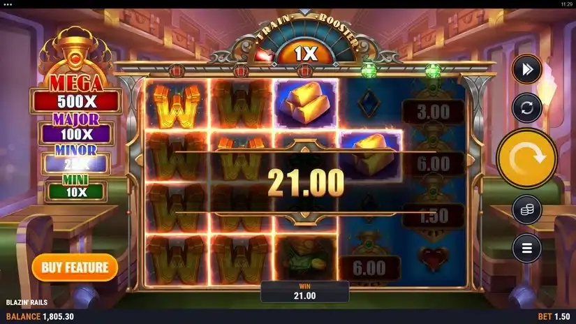 Blazin’ Rails slot screenshot 