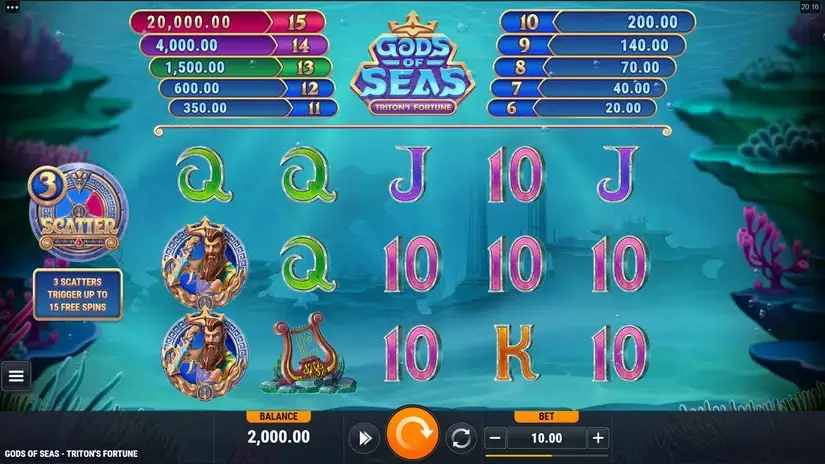 Gods of Seas Triton’s Fortune slot screenshot 