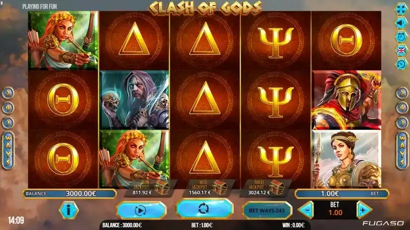 Clash of Gods slot screenshot 