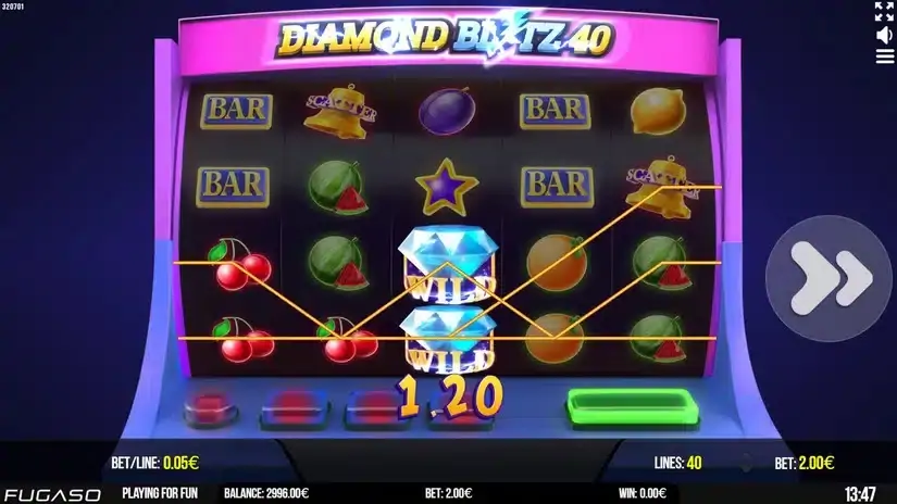 Diamond Blitz 40 slot screenshot 2