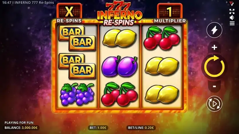 Inferno 777 Re-spins slot screenshot 2