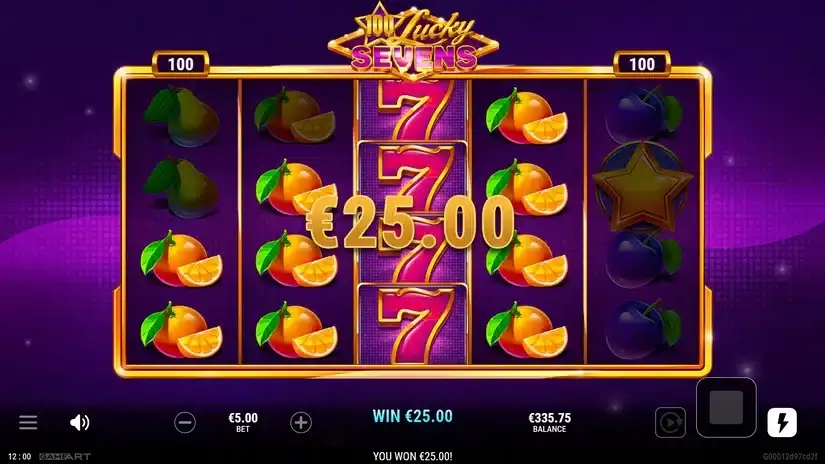 100 Lucky Sevens slot screenshot 4