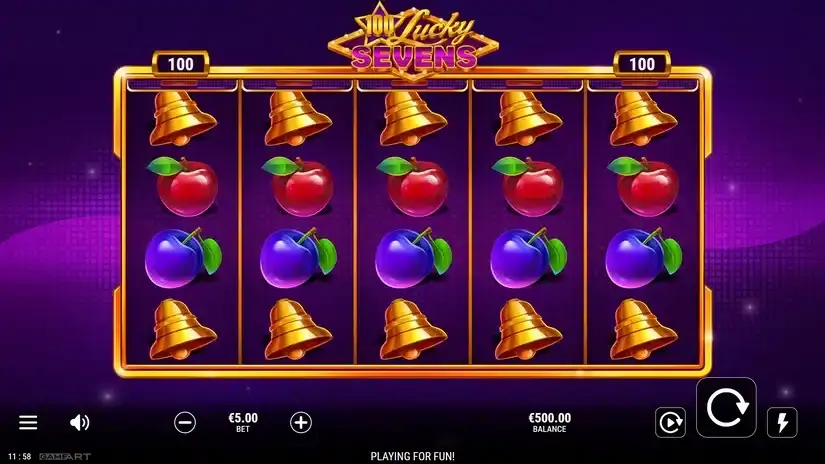 100 Lucky Sevens slot screenshot 