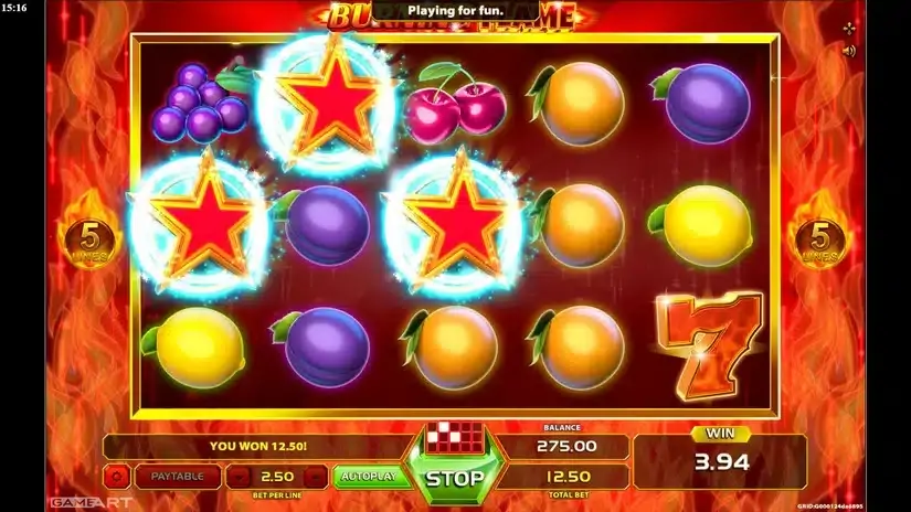 Burning Flame slot screenshot 4