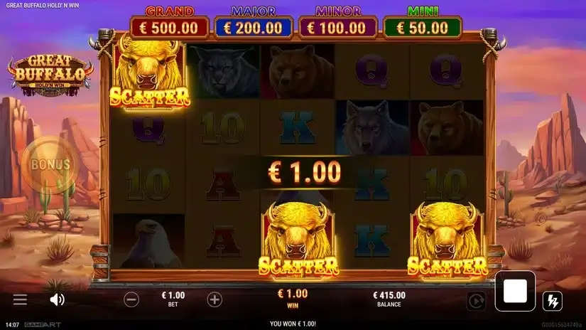 Great Buffalo Hold’n Win slot screenshot 2