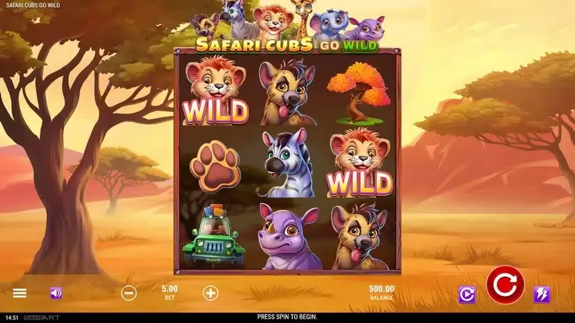 Safari Cubs Go Wild slot screenshot 1