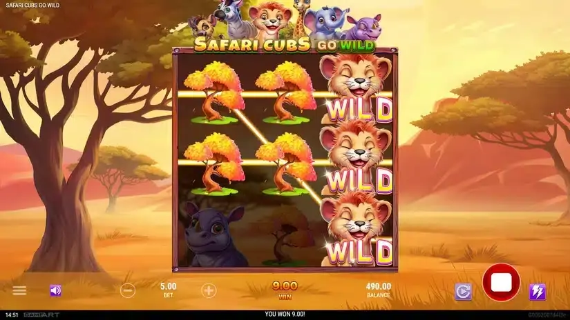 Safari Cubs Go Wild slot screenshot 2