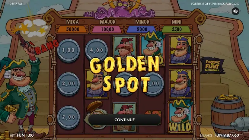 Fortune of Flint: Back for Gold slot screenshot 3