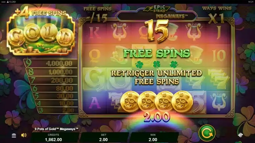 9 Pots of Gold Megaways slot screenshot 4