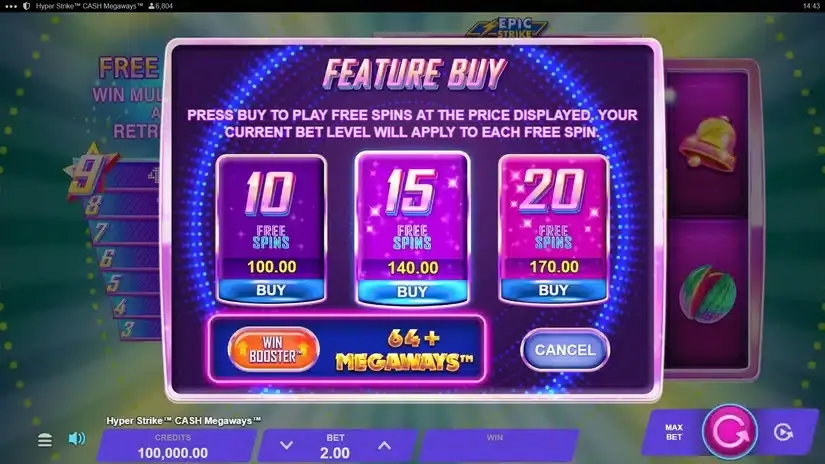 Hyper Strike Cash Megaways slot screenshot 2