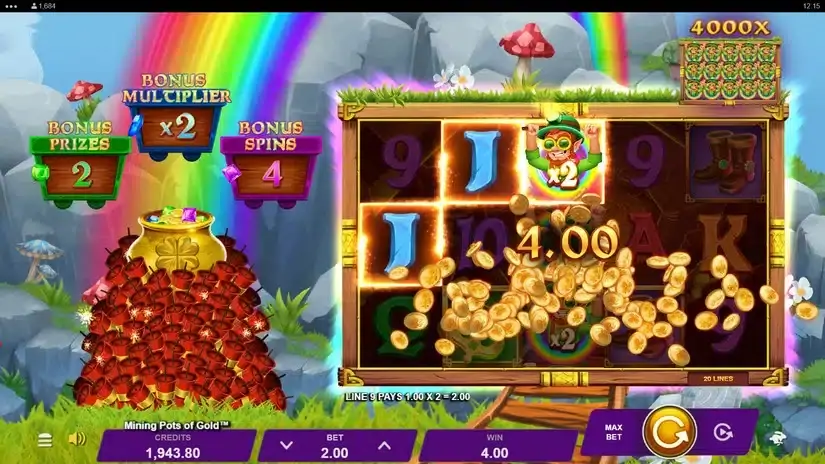 Mining Pots of Gold slot screenshot 3