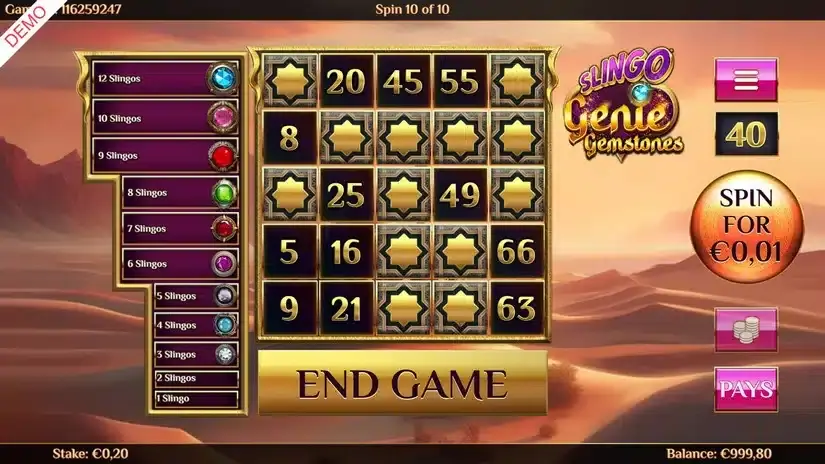 Slingo Genie Gemstones slot screenshot 4