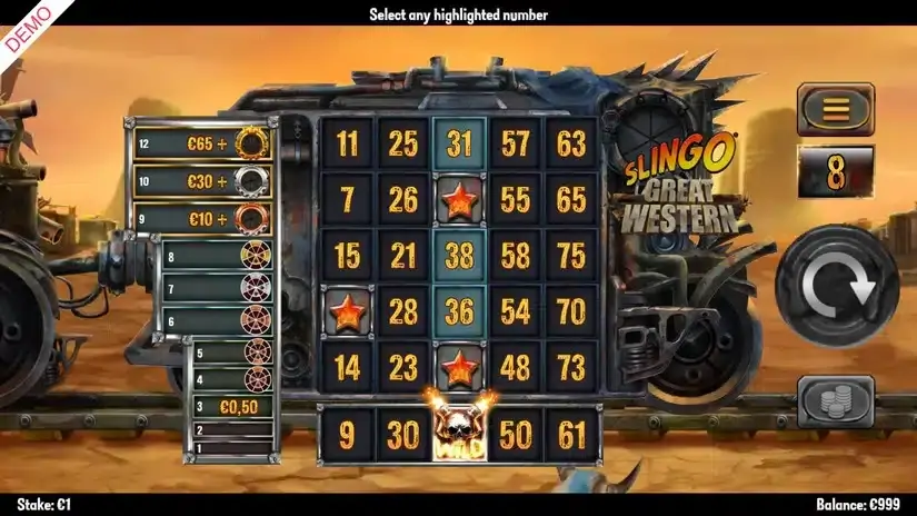 Slingo Great Western slot screenshot 3