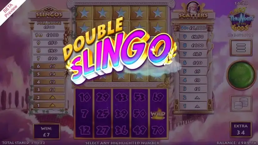 Slingo Thunder of the Gods slot screenshot 4