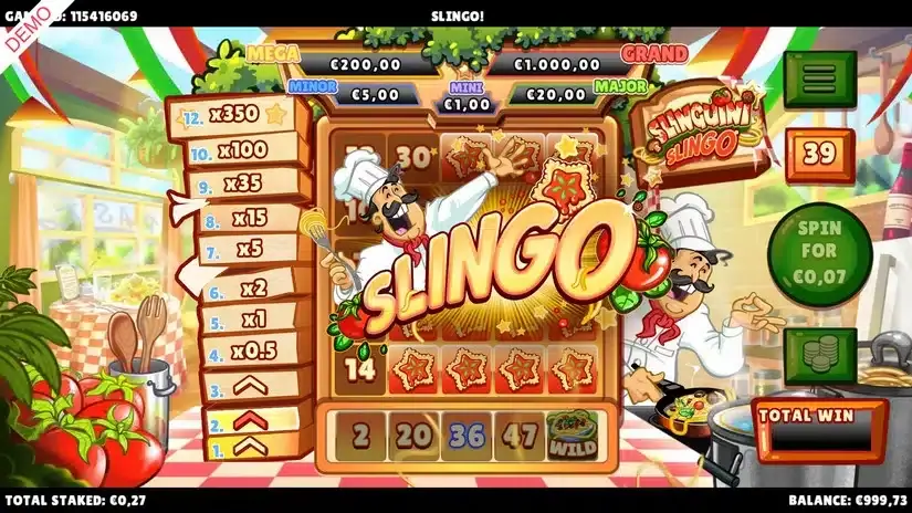 Slinguini Slingo slot screenshot 5