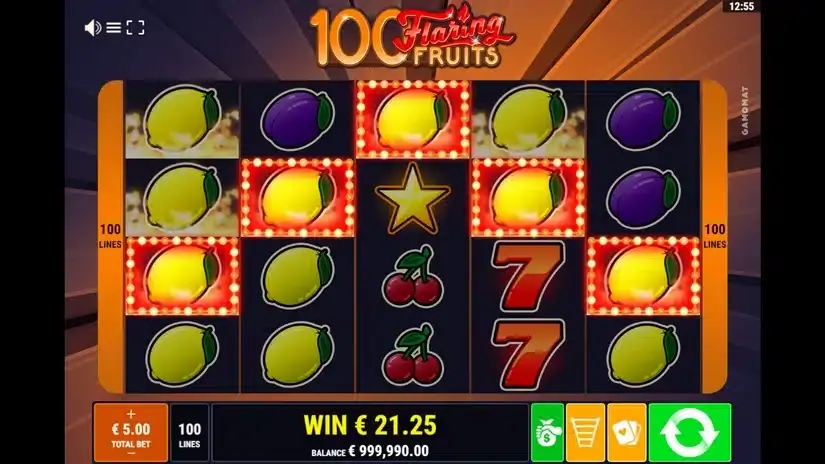 100 Flaring Fruits slot screenshot 2