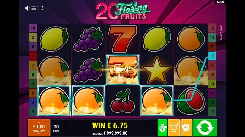 20 Flaring Fruits slot screenshot 2