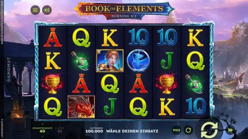 Book of Elements slot screenshot 
