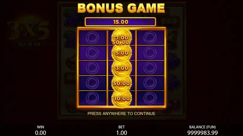 3х5 Hold The Spin slot screenshot 3