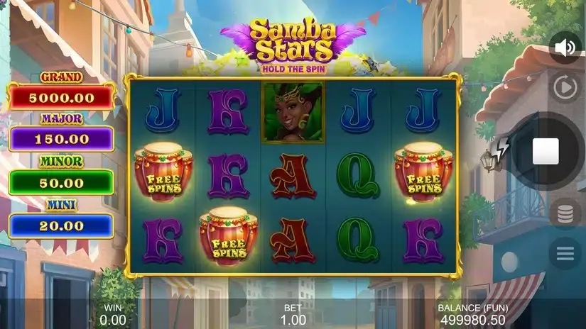 Samba Stars: Hold the Spin slot screenshot 2