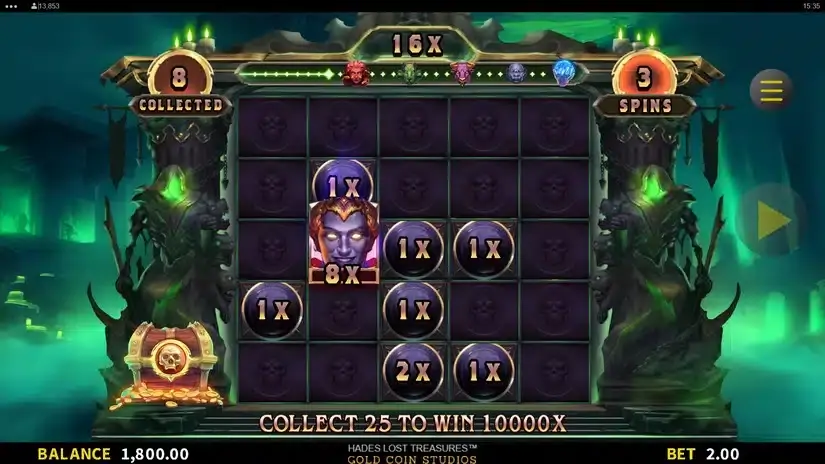 Hades Lost Treasures slot screenshot 3
