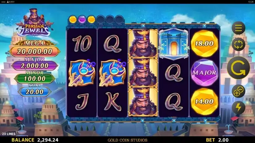 Persian Jewels slot screenshot 