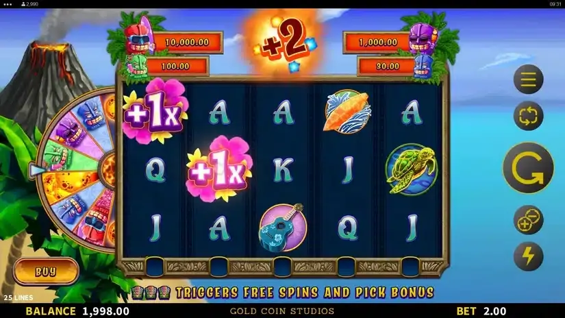 Triple Tiki Super Free Spins slot screenshot 2