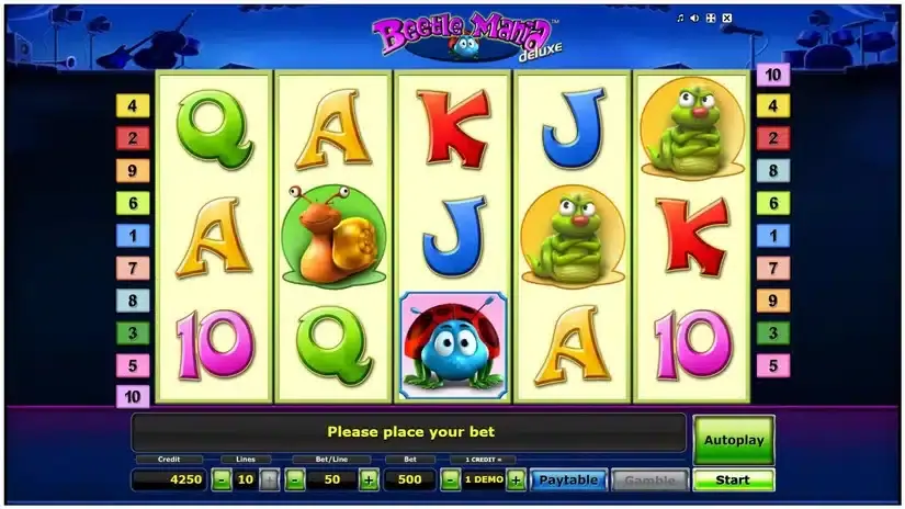 Beetle Mania Deluxe slot screenshot 1