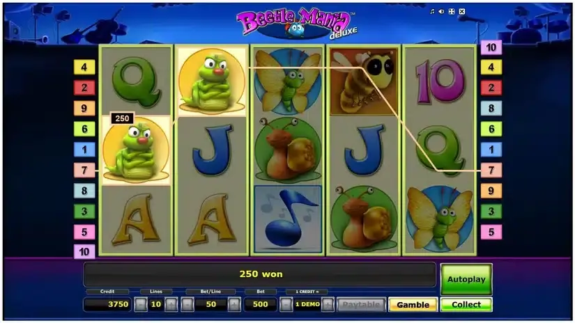 Beetle Mania Deluxe slot screenshot 2