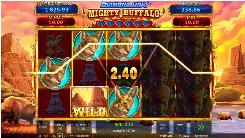 Diamond Link Mighty Buffalo slot screenshot 2