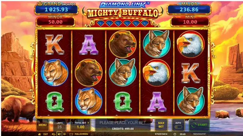 Diamond Link Mighty Buffalo slot screenshot 