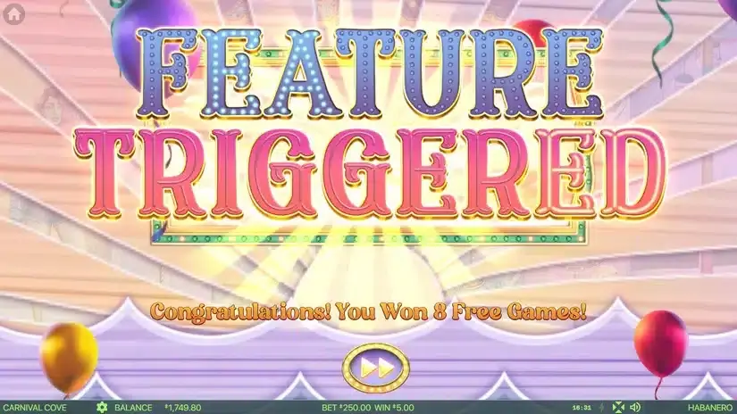 Carnival Cove slot screenshot 3