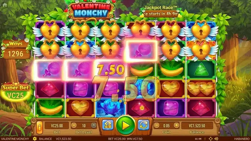 Valentine Monchy slot screenshot 