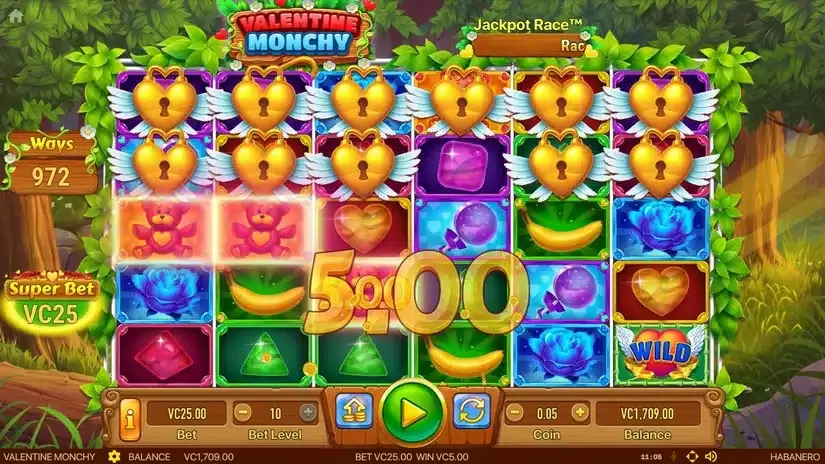Valentine Monchy slot screenshot 4