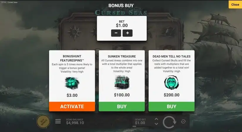 Cursed Seas slot screenshot 2