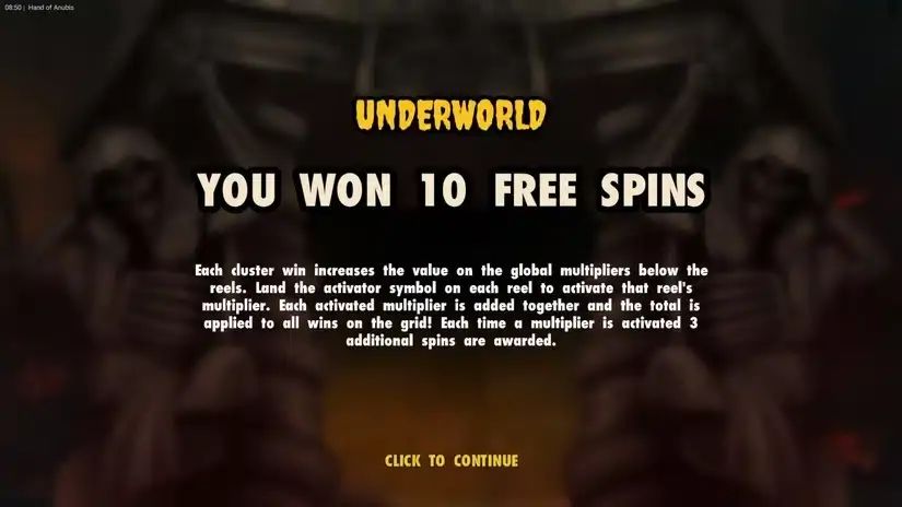 Hand of Anubis slot screenshot 4