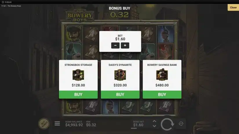 The Bowery Boys slot screenshot 3