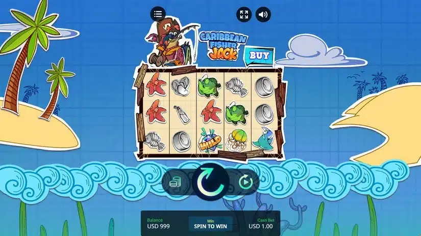 Caribbean Fisher Jack slot screenshot 1