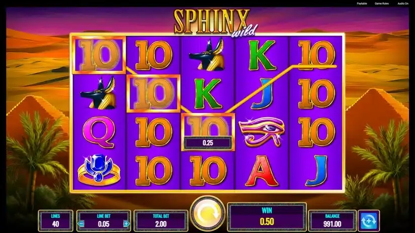 Sphinx Wild slot screenshot 2